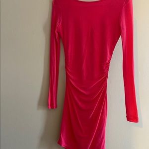 GUESS scoop neck ruched dress